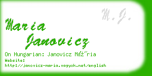 maria janovicz business card